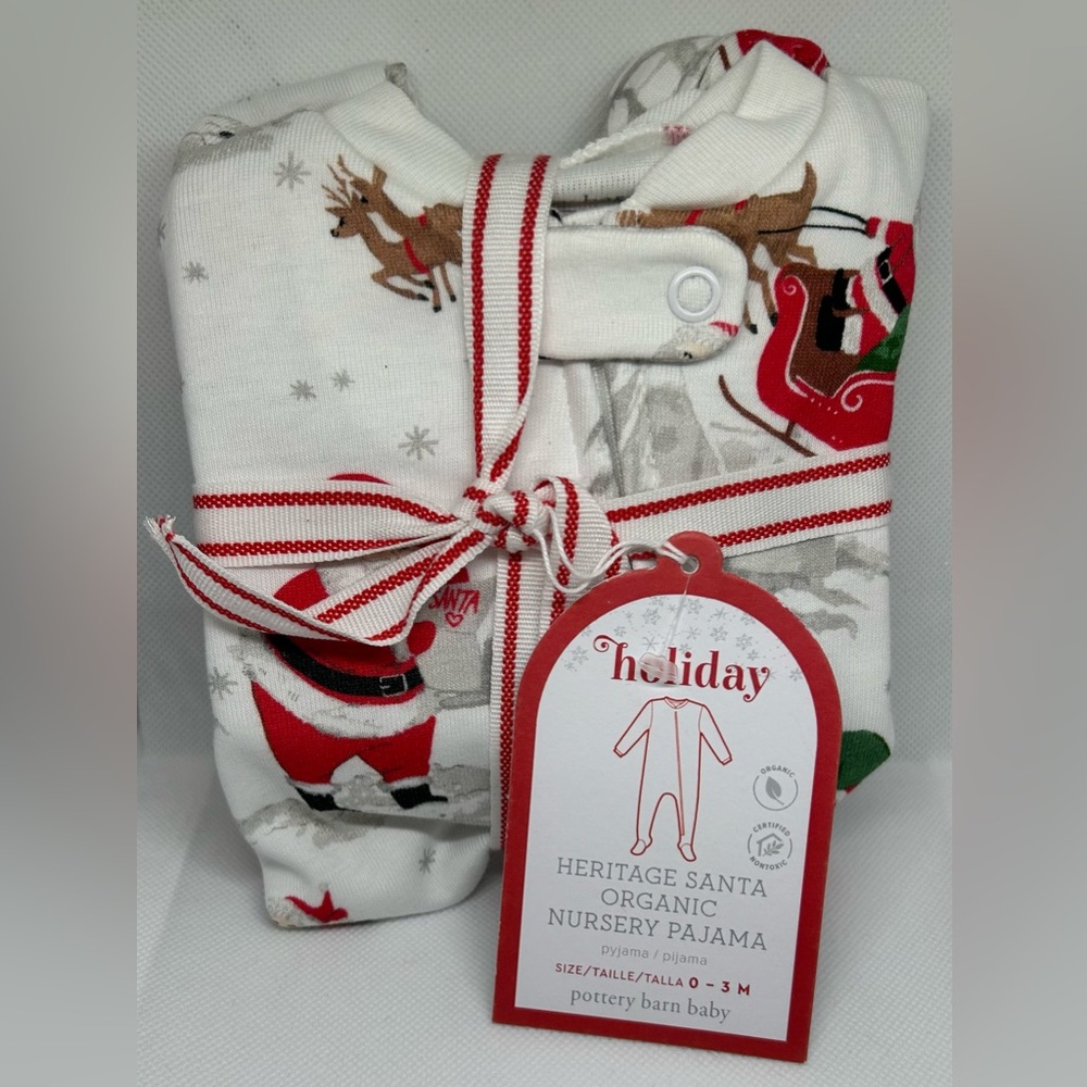 Pottery Barn Santa Pajama Set - Red and White